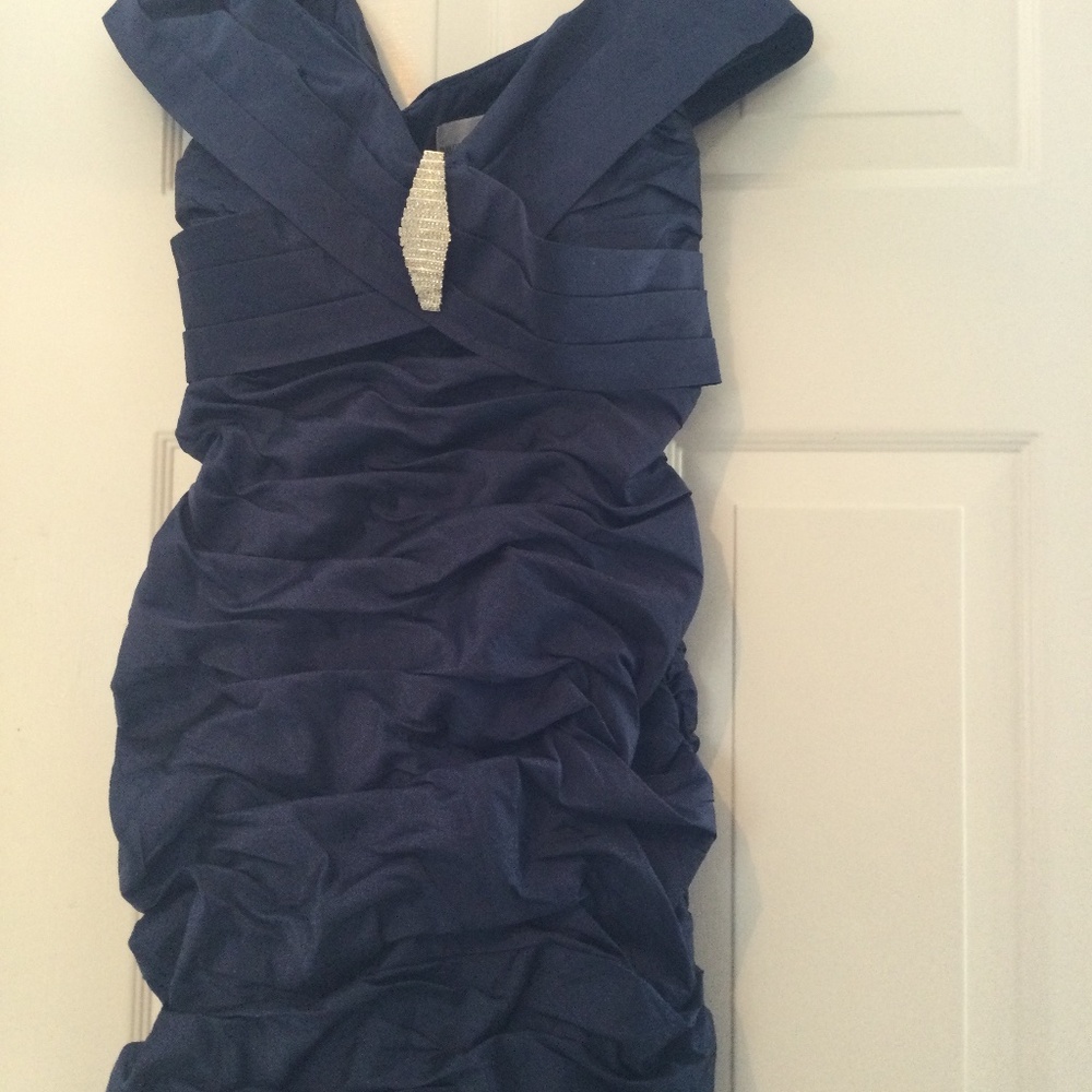 Navy blue size 12  prom dress from David’s Bri